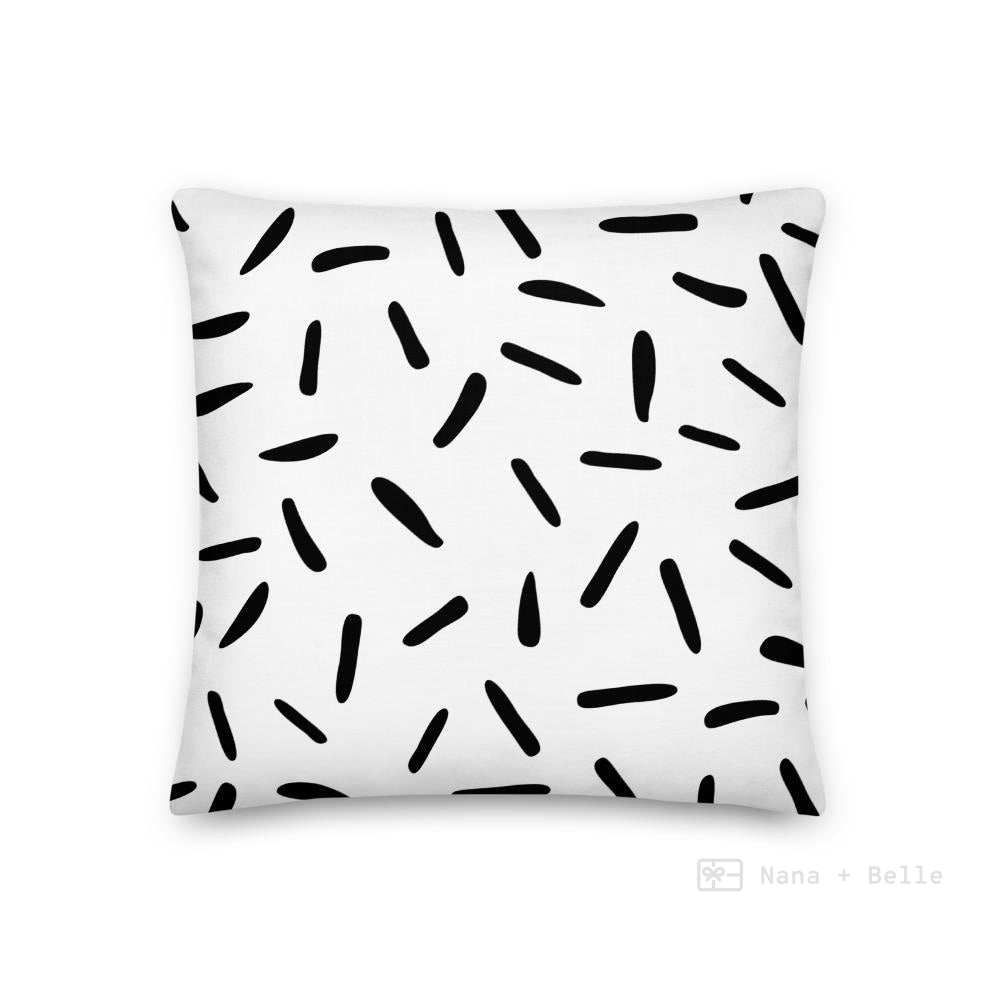 White Abstract Pattern Love Square Cushion Cushions