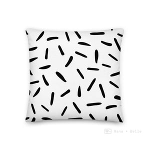 White Abstract Pattern Love Square Cushion Cushions