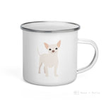 Load image into Gallery viewer, White Chihuahua Enamel Mug / Cup Mugs
