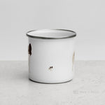 Load image into Gallery viewer, White &amp; Chocolate Papillon Dog Enamel Mug Mugs
