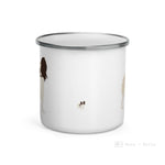 Load image into Gallery viewer, White &amp; Chocolate Papillon Dog Enamel Mug Mugs
