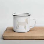 Load image into Gallery viewer, White English Bull Terrier Enamel Mug / Cup Mug
