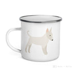 Load image into Gallery viewer, White English Bull Terrier Enamel Mug / Cup Mug
