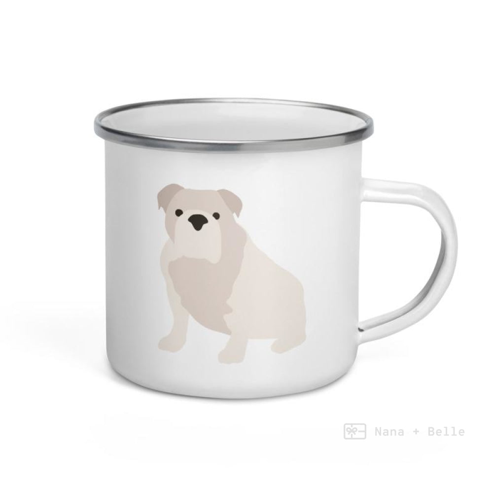 White English Bulldog Enamel Mug Mugs