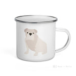 Load image into Gallery viewer, White English Bulldog Enamel Mug Mugs
