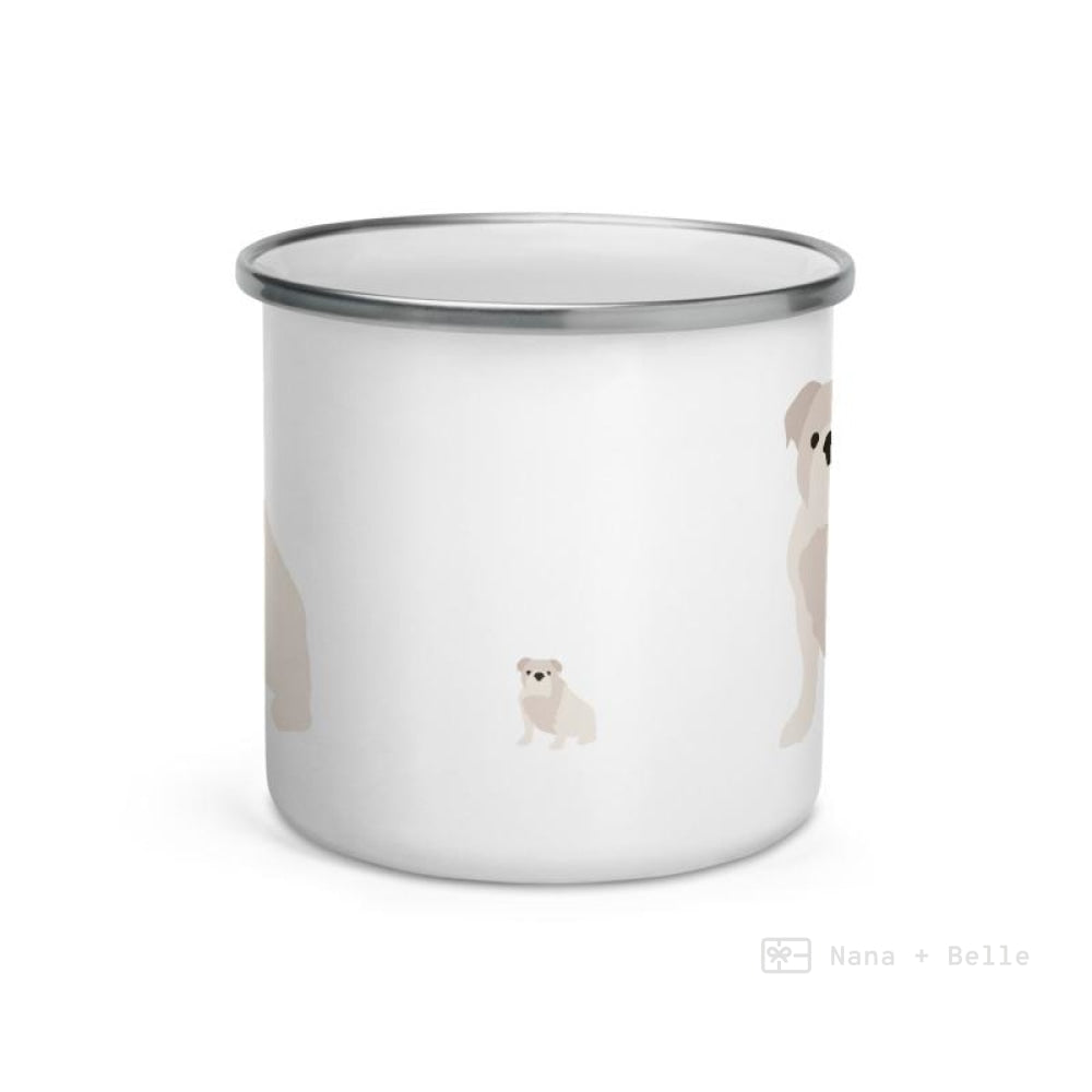 White English Bulldog Enamel Mug Mugs