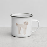 Load image into Gallery viewer, White Poodle Dog Enamel Mug / Cup Mugs
