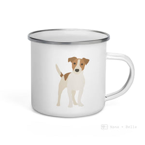 White And Tan Jack Russell Terrier Dog Enamel Mug / Cup Mugs