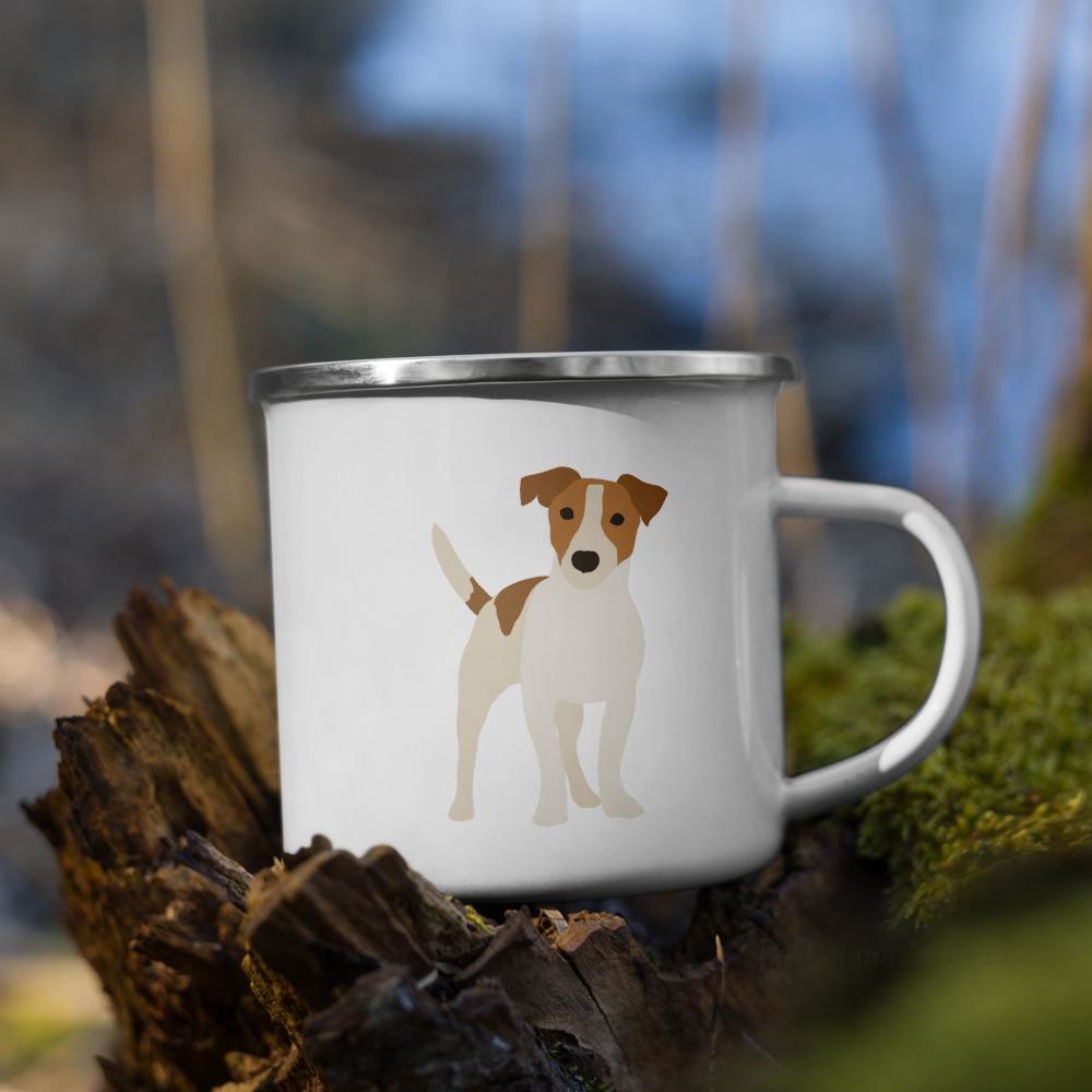 White And Tan Jack Russell Terrier Dog Enamel Mug / Cup Mugs