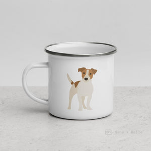 White And Tan Jack Russell Terrier Dog Enamel Mug / Cup Mugs