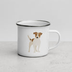 Load image into Gallery viewer, White And Tan Jack Russell Terrier Dog Enamel Mug / Cup Mugs
