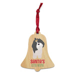 Load image into Gallery viewer, Shih tzu Santa&#39;s little helper Wooden Christmas bell ornaments
