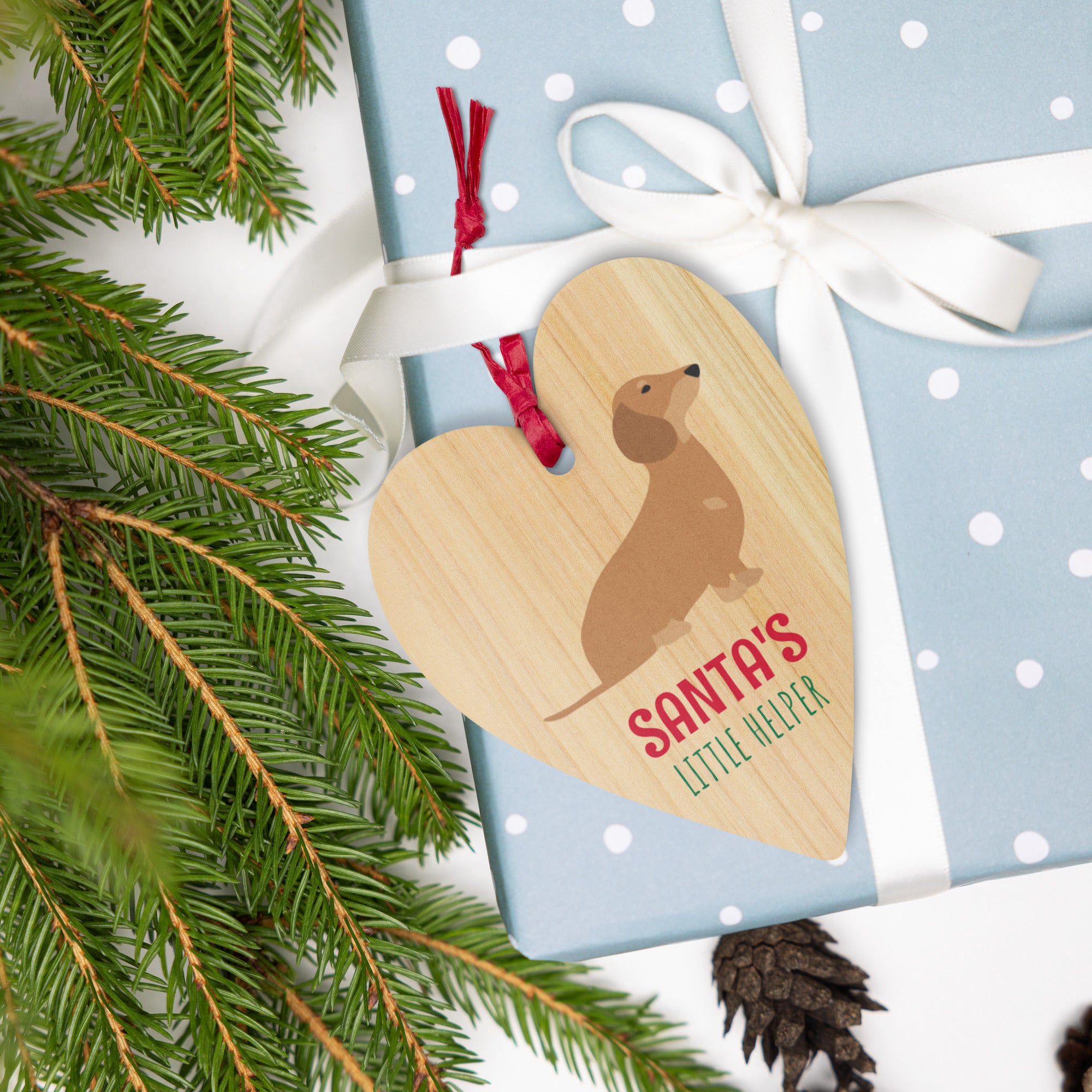 Sausage dog Christmas Wooden ornaments