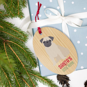 Pug Christmas Wooden ornaments