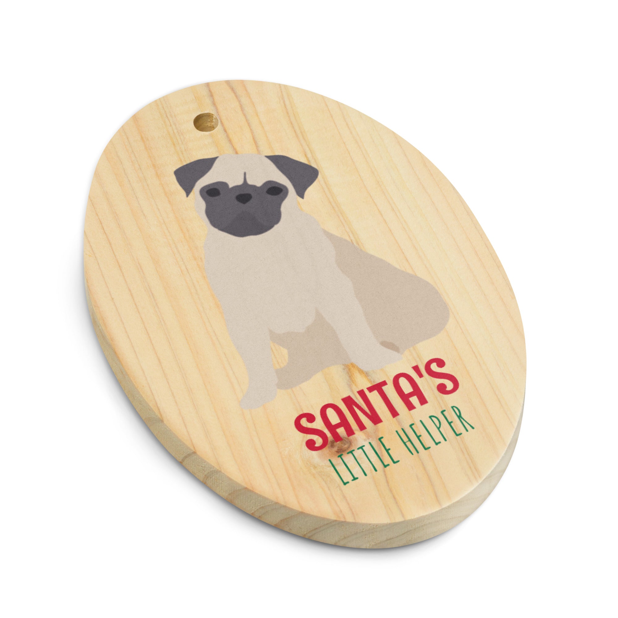 Pug Christmas Wooden ornaments