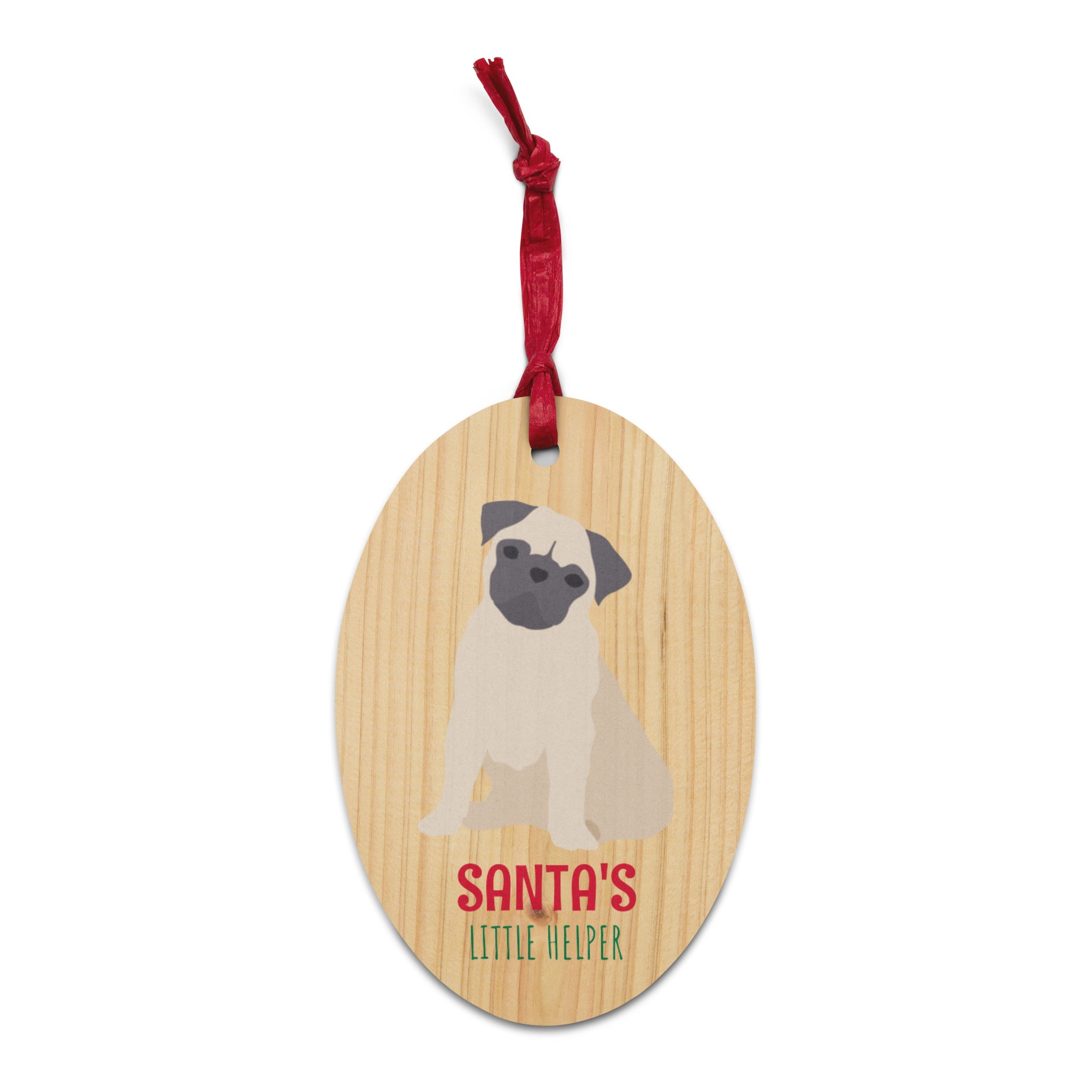 Pug Christmas Wooden ornaments