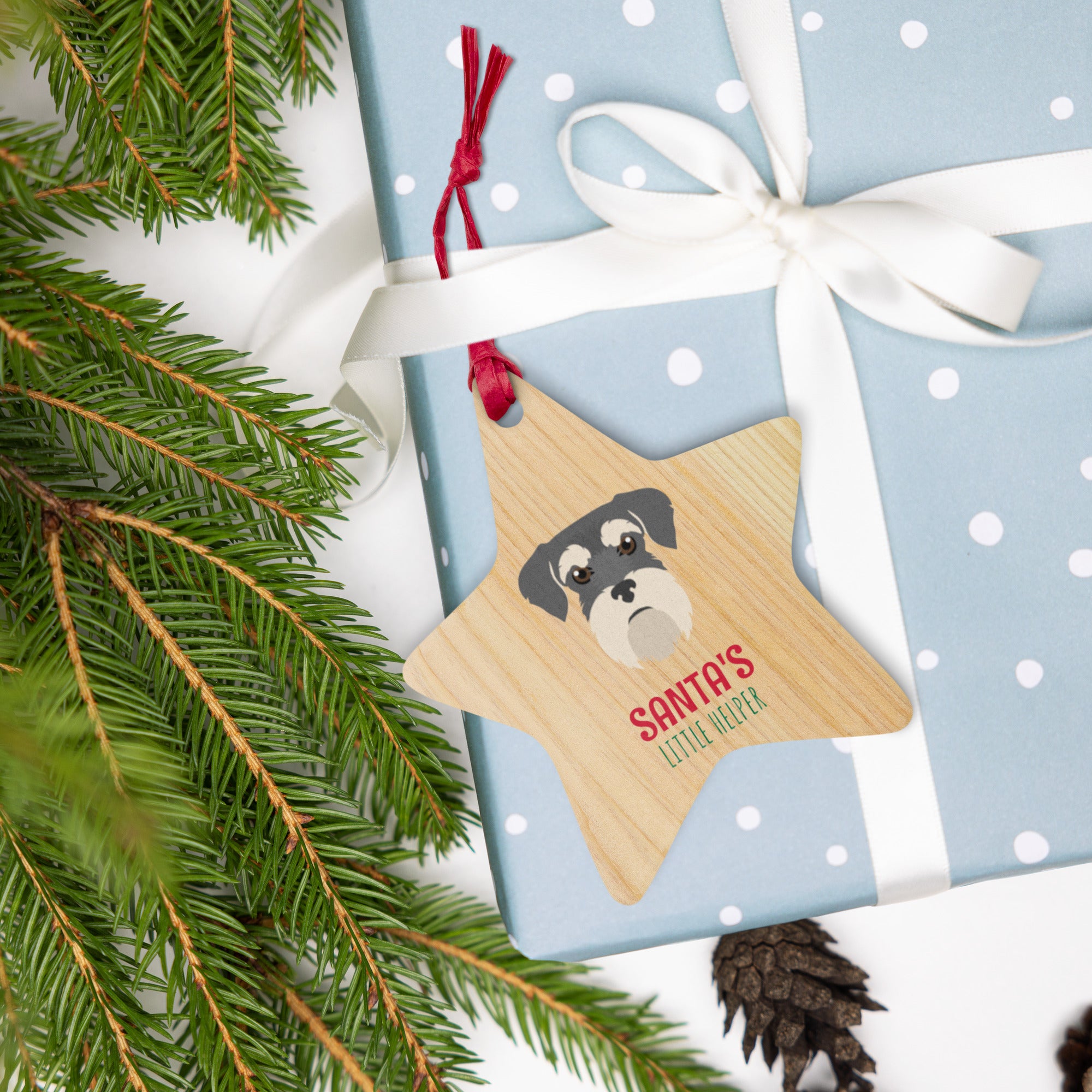 Miniature Schnauzer Christmas Wooden ornaments