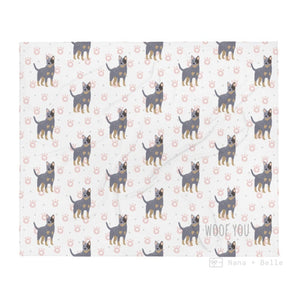 Woof You Blue Heeler Throw Blanket For Australian Cattle Dog Lover