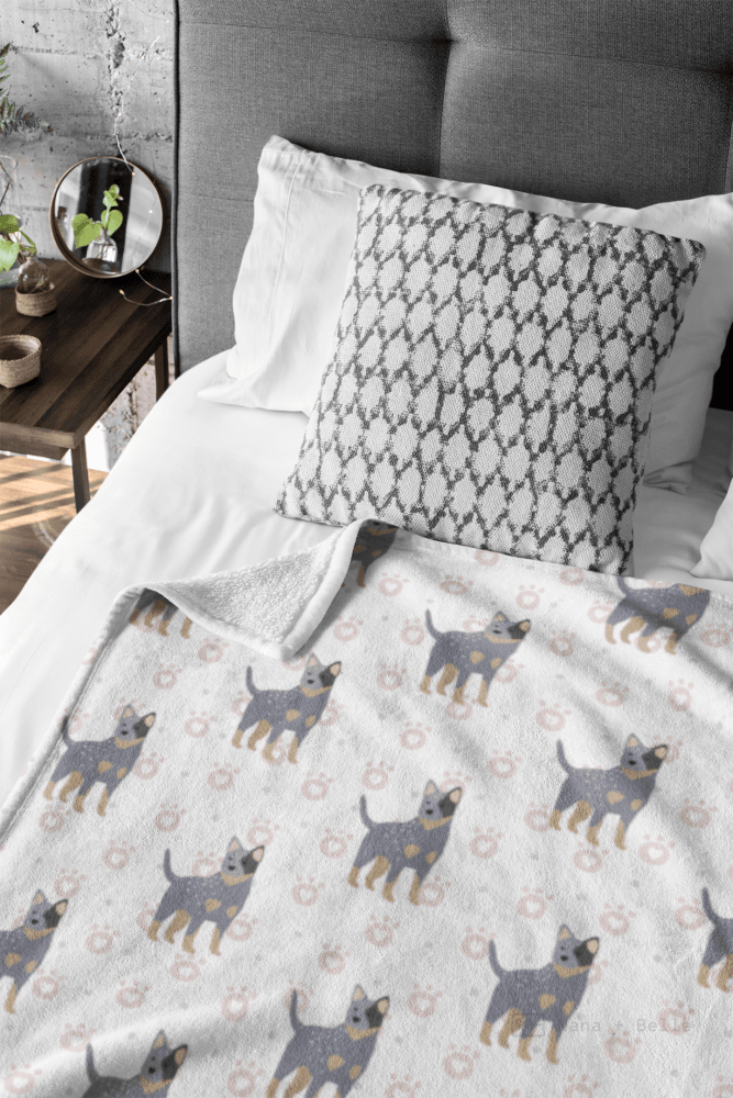 Woof You Blue Heeler Throw Blanket For Australian Cattle Dog Lover